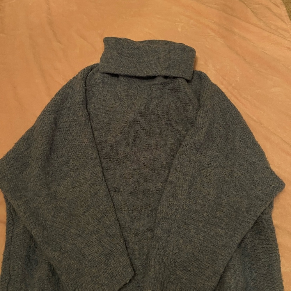 Oversized Blue Turtleneck Sweater